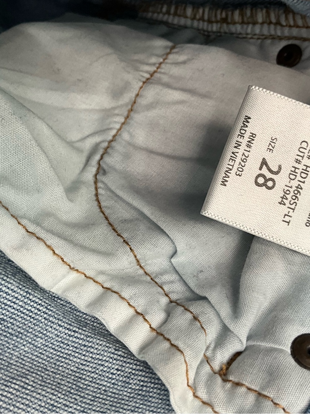 HIDDEN JEANS Light Wash Straight Leg Raw Hem Jeans Size 28 Relaxed Denim - Picture 7 of 7